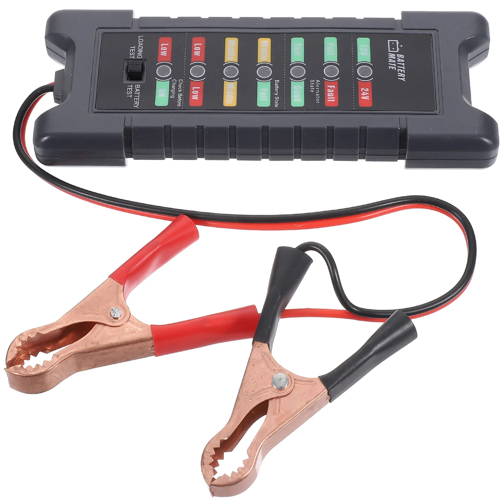 

12V 24V Car Tester Diagnostic Tool Voltage 9V 30V Reverse Protection Load Test Starter Mate Alternator Black Plastic
