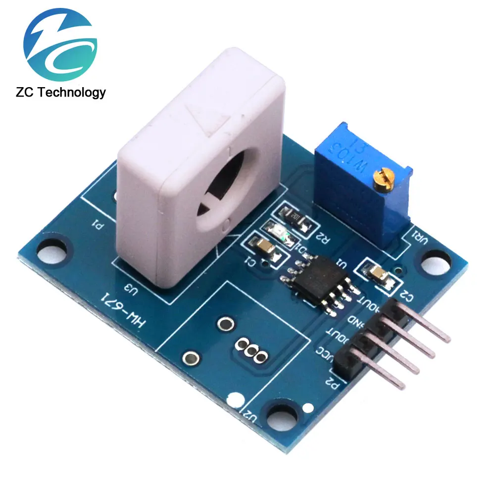 DC 5V WCS1800 Hall Current Detection Sensor Module 35A Precise With Short Circuit Overcurrent Signal Lamp A/D conversion