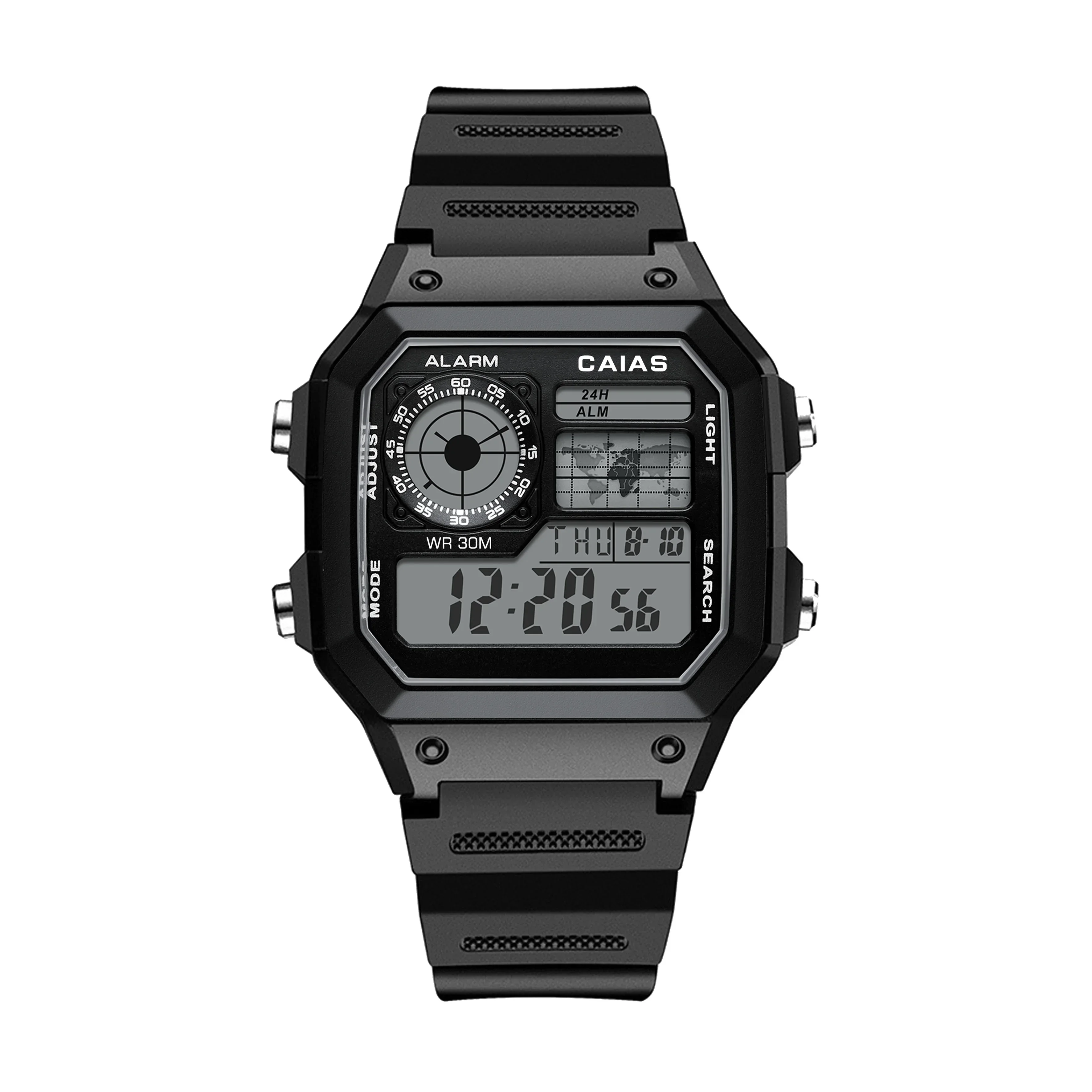 

Retro style small square multi-colour multi-function men's sports electronic watch