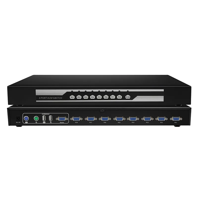 

1080P 8-портовый KVM-переключатель VGA, 8 в 1, выход 8x1 VGA-переключатель с консолью PS2
