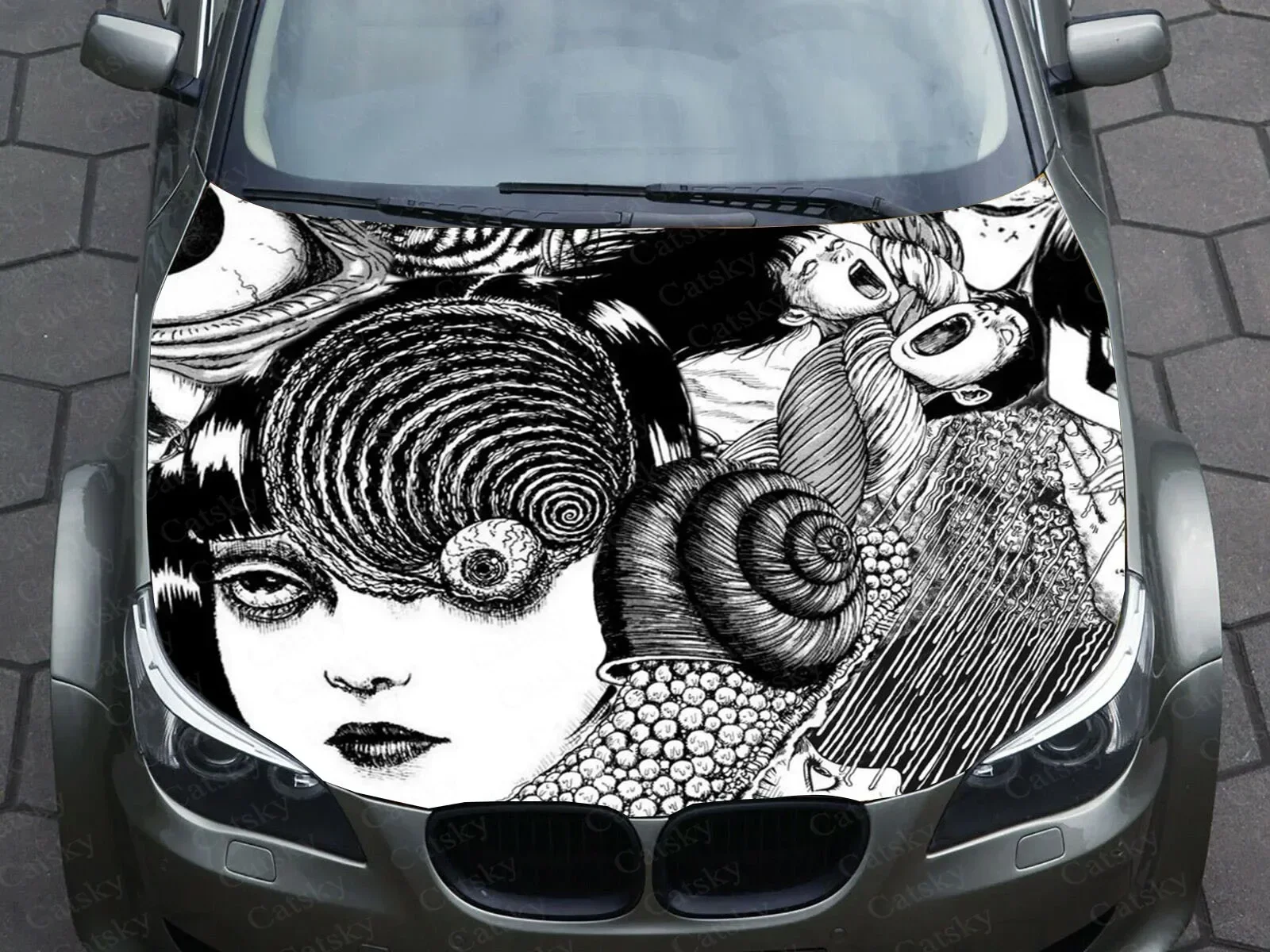 

junji ito Car Decal Graphics Vinyl decal Cover Pattern Packaging sticker custom design Decal hood engine Horror comics Stickers