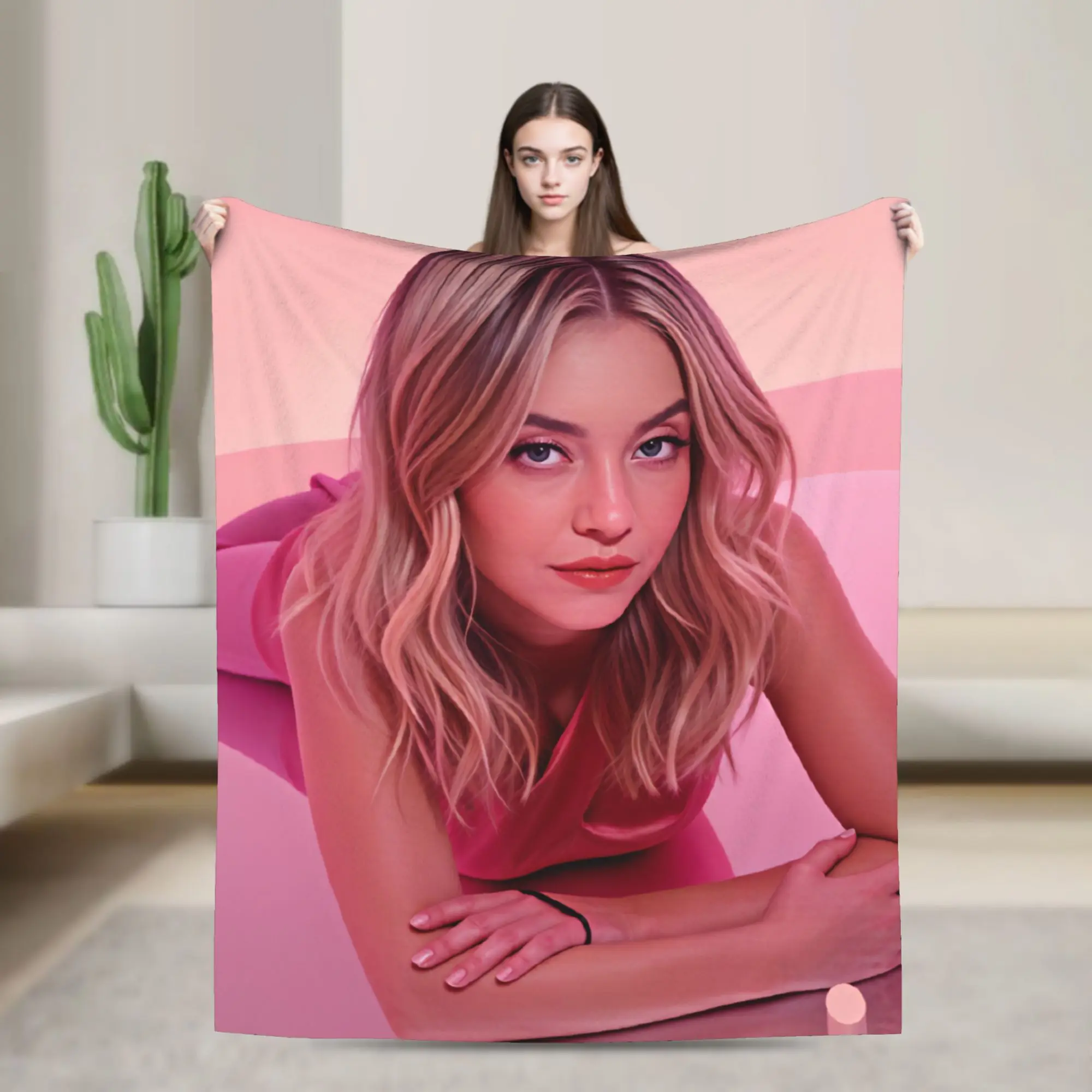 Super Soft BlanketBoy Girl Decorative Sydney Sweeneys  Throw Blanket  Flannel Bedspread For Outdoor Novelty Sofa Bed Cover