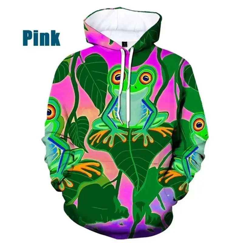 Funny sad frog 3d printed hoodie men's clothes frog pepe pattern sweatshirt animal feel bad man hoodie pullover top comfortable