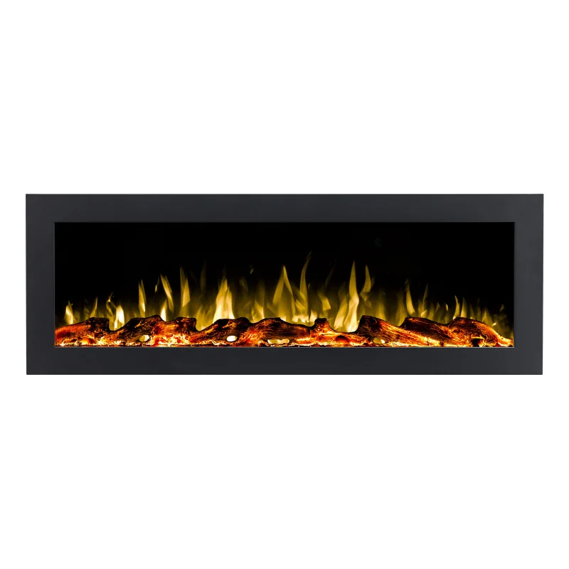 42 50 60 65 72 Inch Wall Mounted Electric Fireplace Heater Built-in For Household Use In French & English