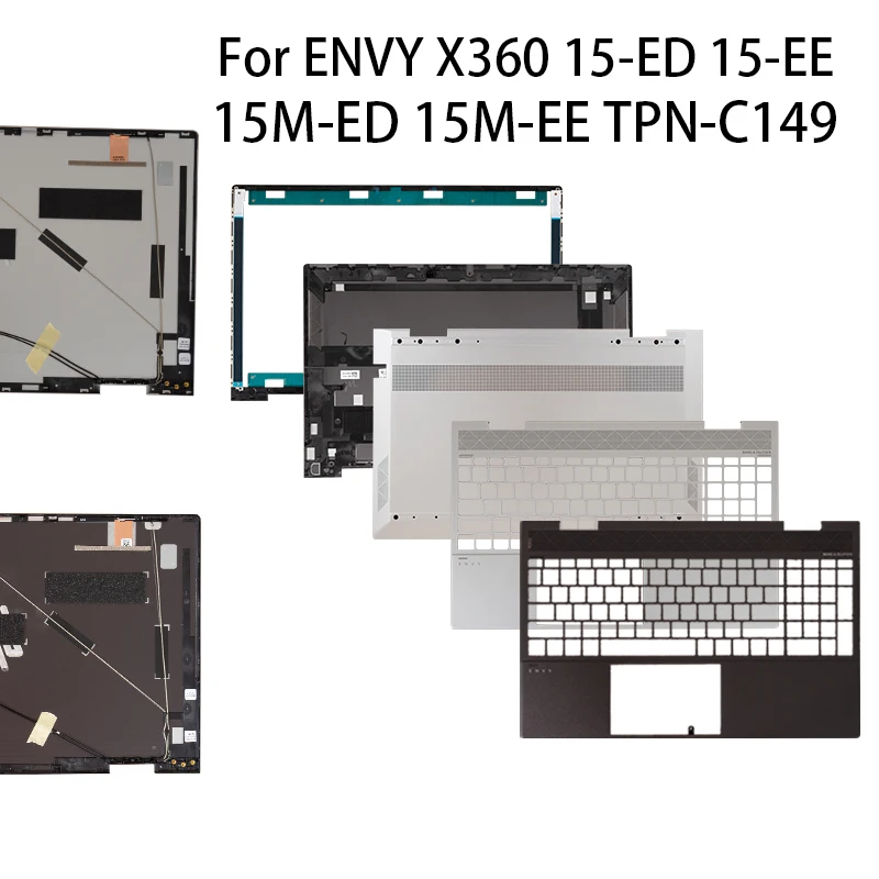حافظة معدنية لـ ENVY X360 15-ED 15M-ED 15-EE 15M-EE TPN-C149 حافظة علوية/إطار أمامي/مسند راحة اليد/فضي بني 15.6 بوصة إصلاح الكمبيوتر