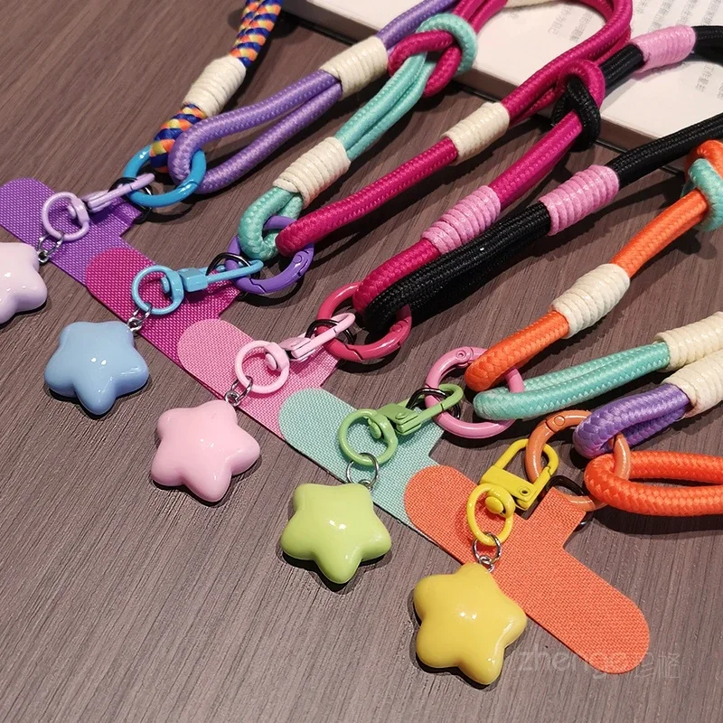 

Ремешок для мобильного телефона, короткий ремешок на запястье с подвеской в виде звезды, женская веревка для мобильного телефона с защитой от потери для путешествий на открытом воздухе