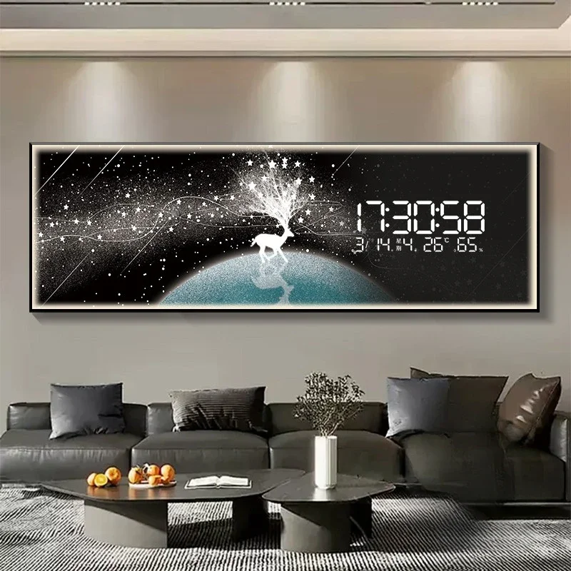 Silent Nordic Design Wall Clock Office Aesthetic Luxury Digital Wall Clock Bedroom Modern Rectangle Reloj Pared Home Decor