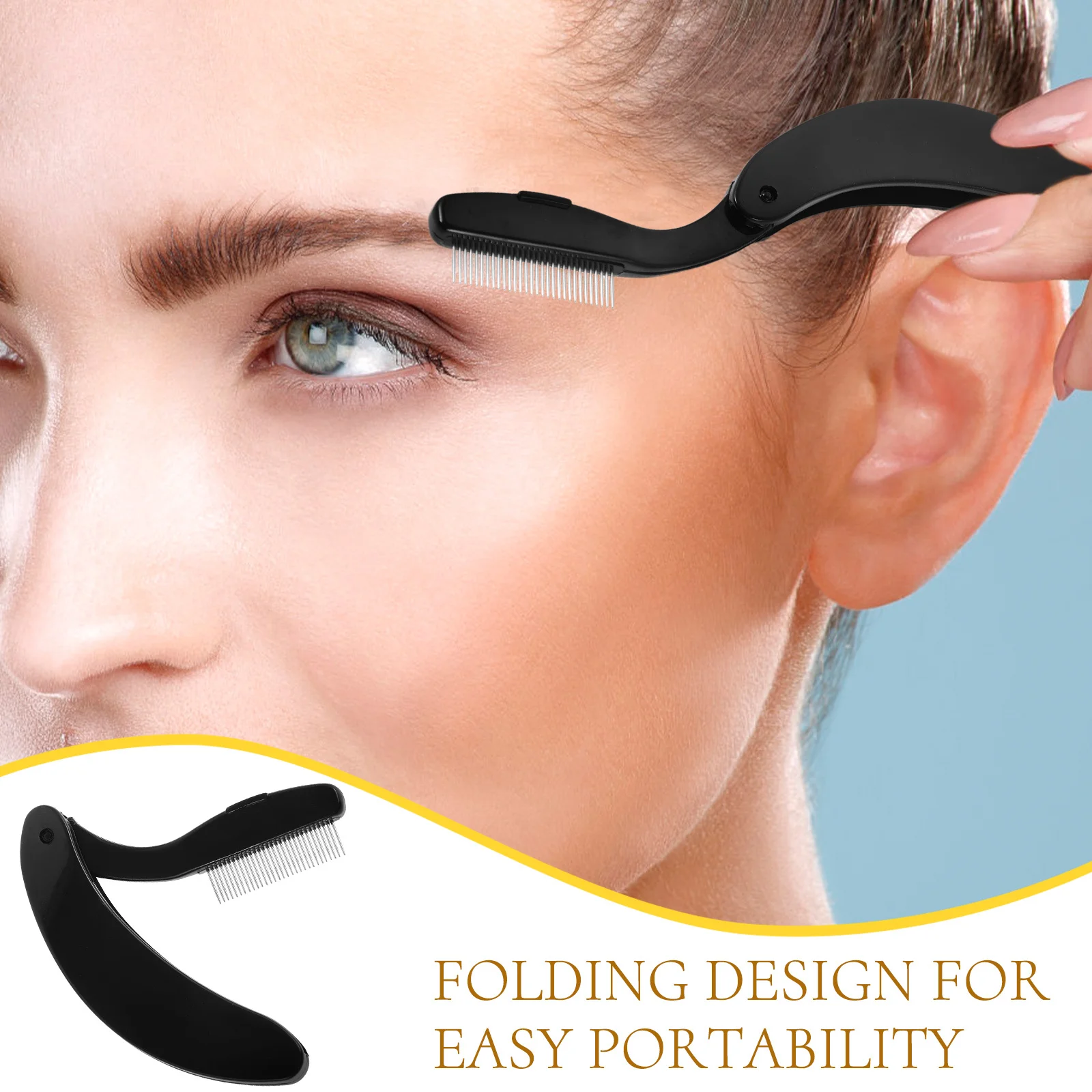 Strumento separatore per ciglia pettine per sopracciglia in metallo Strumento per separare ciglia leggero portatile Strumento per trucco compatto per bella