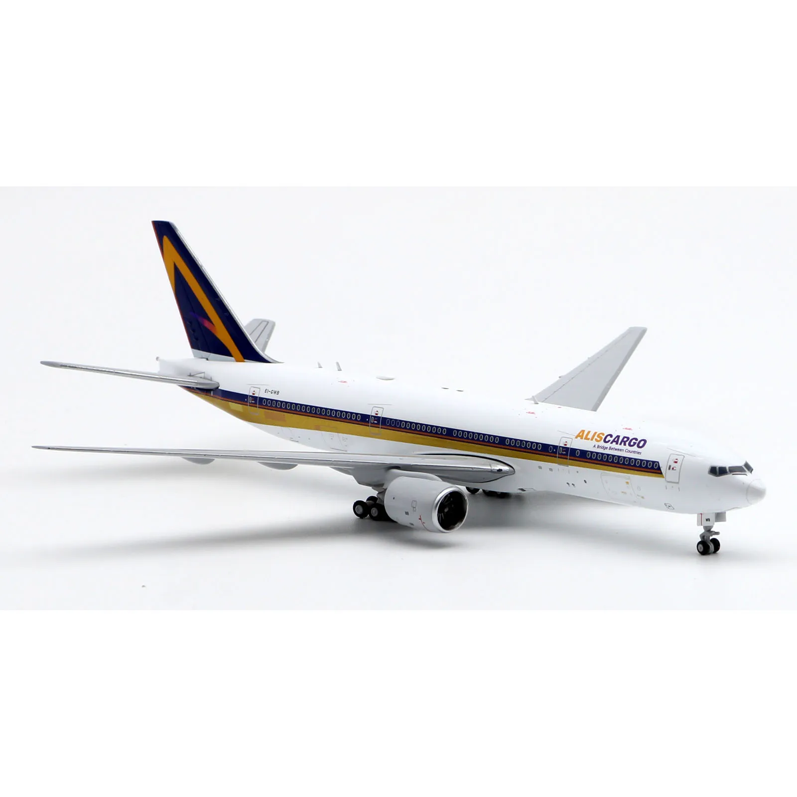 เครื่องบินสะสมโลหะผสม LH4265 ของขวัญ JC Wings รุ่น 1:400 Alis Cargo Airlines Boeing B777-200(ER) โมเดลเครื่องบินเจ็ทหล่อขึ้นรูป EI-GWB
