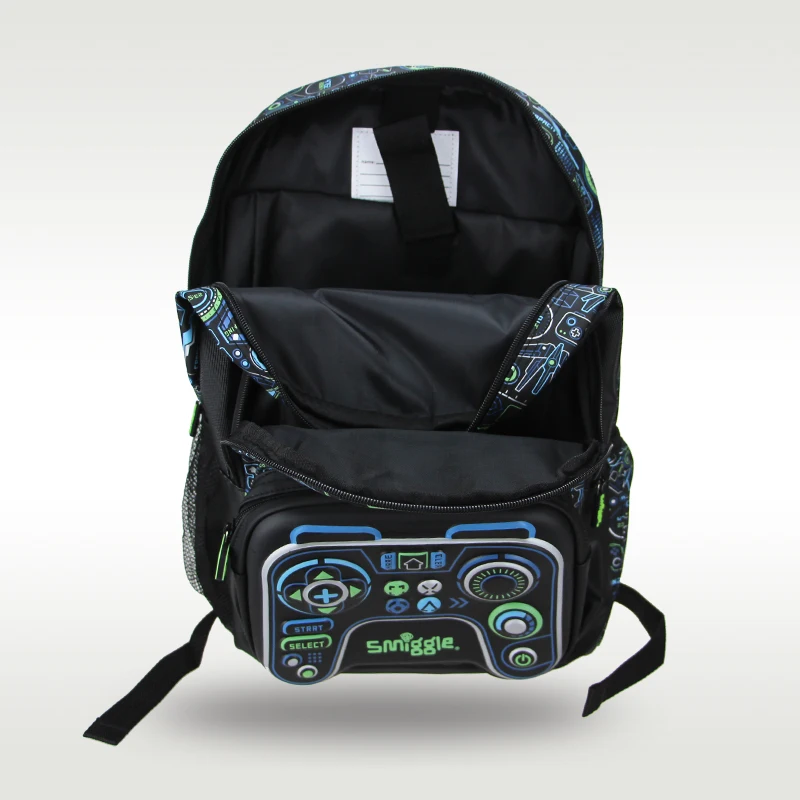 Mochila impermeável para meninos, saco do punho do console do jogo, mochila escolar original para crianças, preto, Austrália, smiggle, 7-12 anos velho, 16"