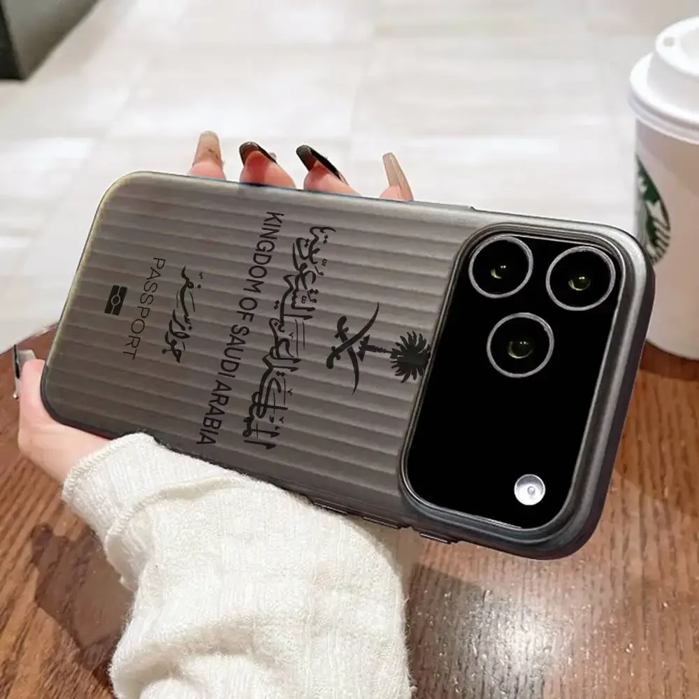 المملكة العربية السعودية جواز السفر جراب هاتف المموج نمط جراب هاتف آيفون 17 الهواء 16 15 14 13 12 11 زائد برو ماكس ماتي غطاء