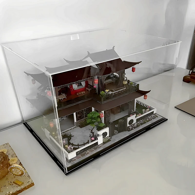 1pc Clear self-assembled acrylic display box dustproof storage display cabinet, suitable for car models/toys/collectibles