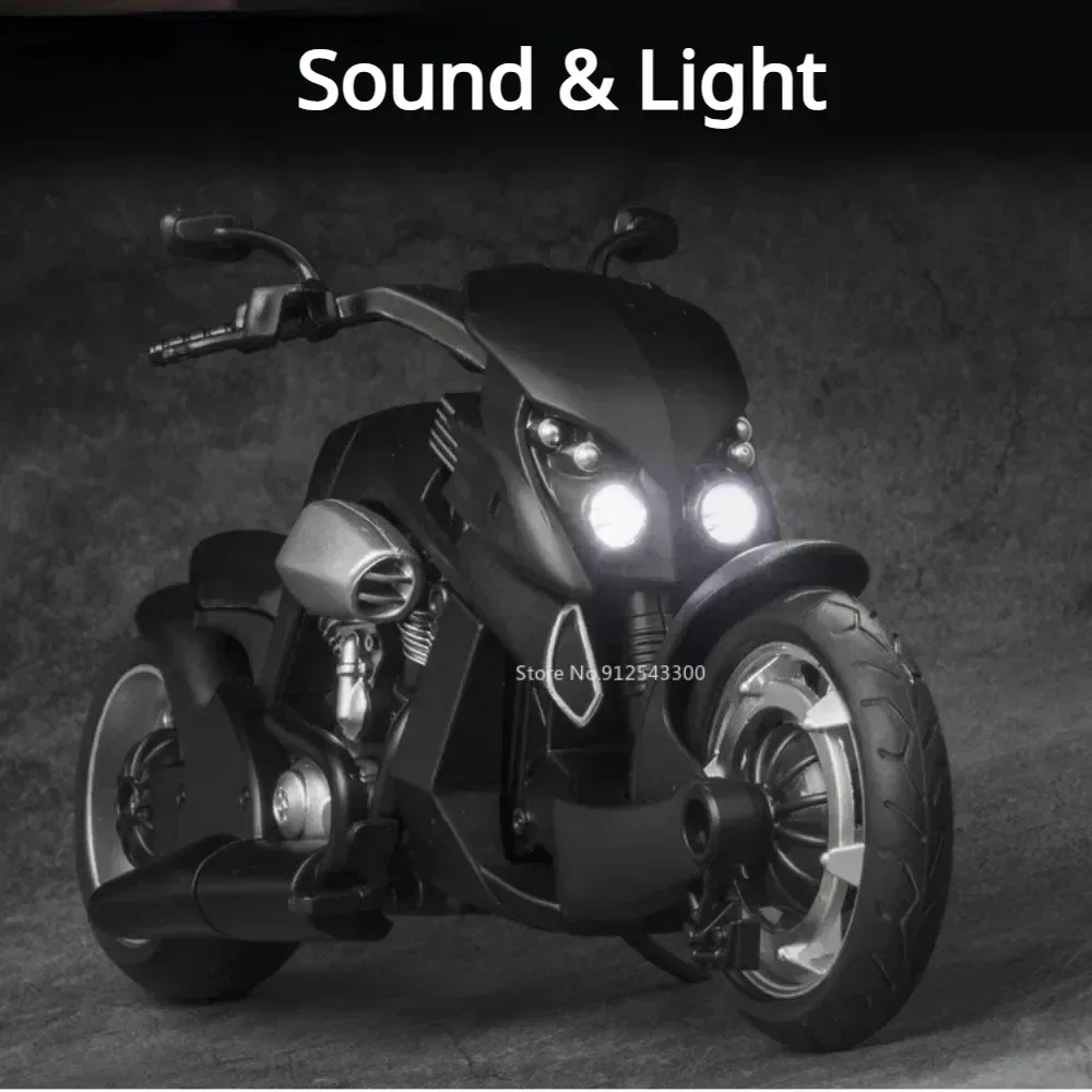 โมเดลรถมอเตอร์ไซค์ของเล่น V-REX R1M สเกล 1:12 ผลิตจากโลหะผสม พร้อมเสียงและไฟ ระบบกันสะเทือนล้อหลัง ใช้เป็นของตกแต่งโต๊ะทำงาน
