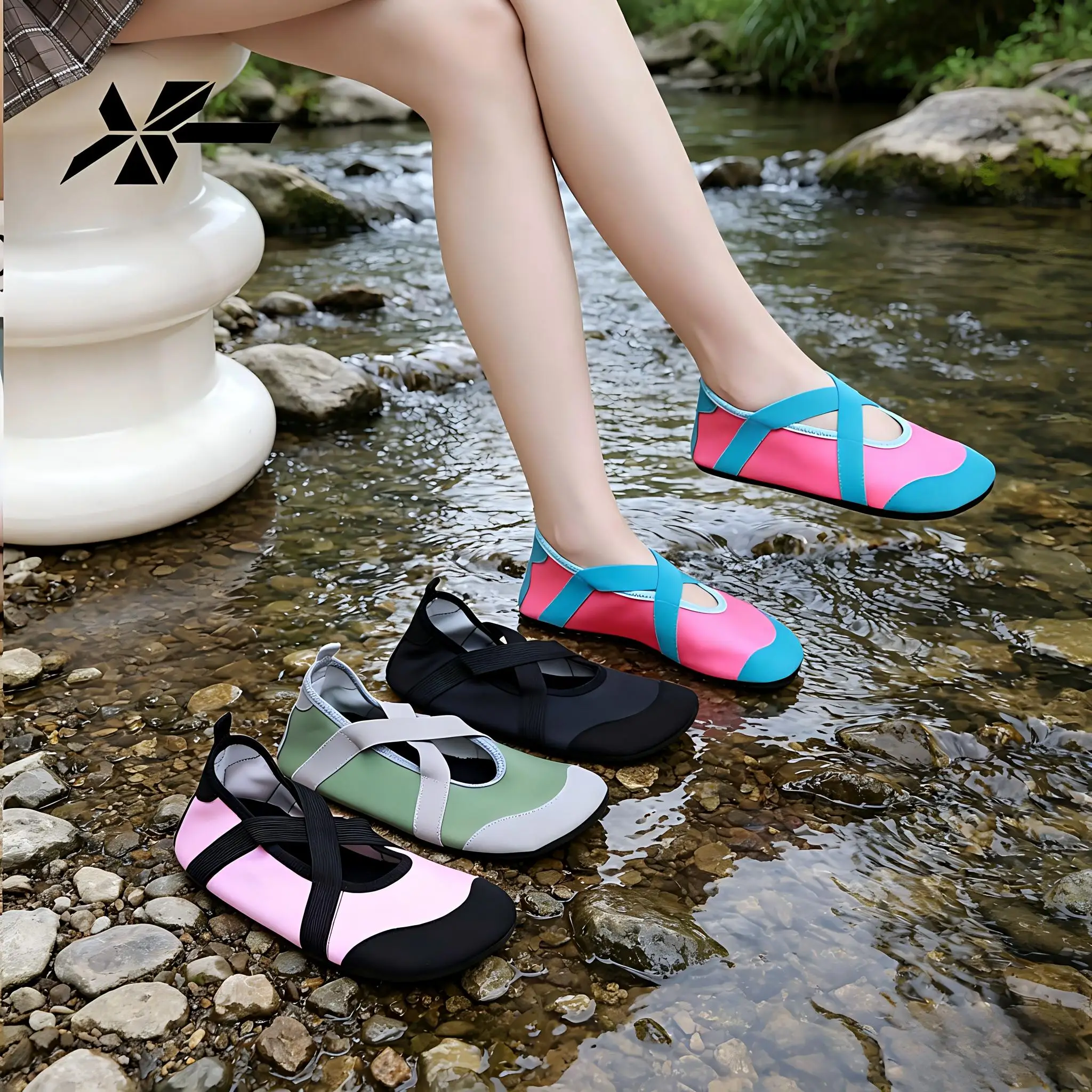 

Женские аквашузы для плавания и пляжа: быстросохнущие, нескользящие, с перекрестными ремешками, для бассейна, реки, дайвинга, серфинга