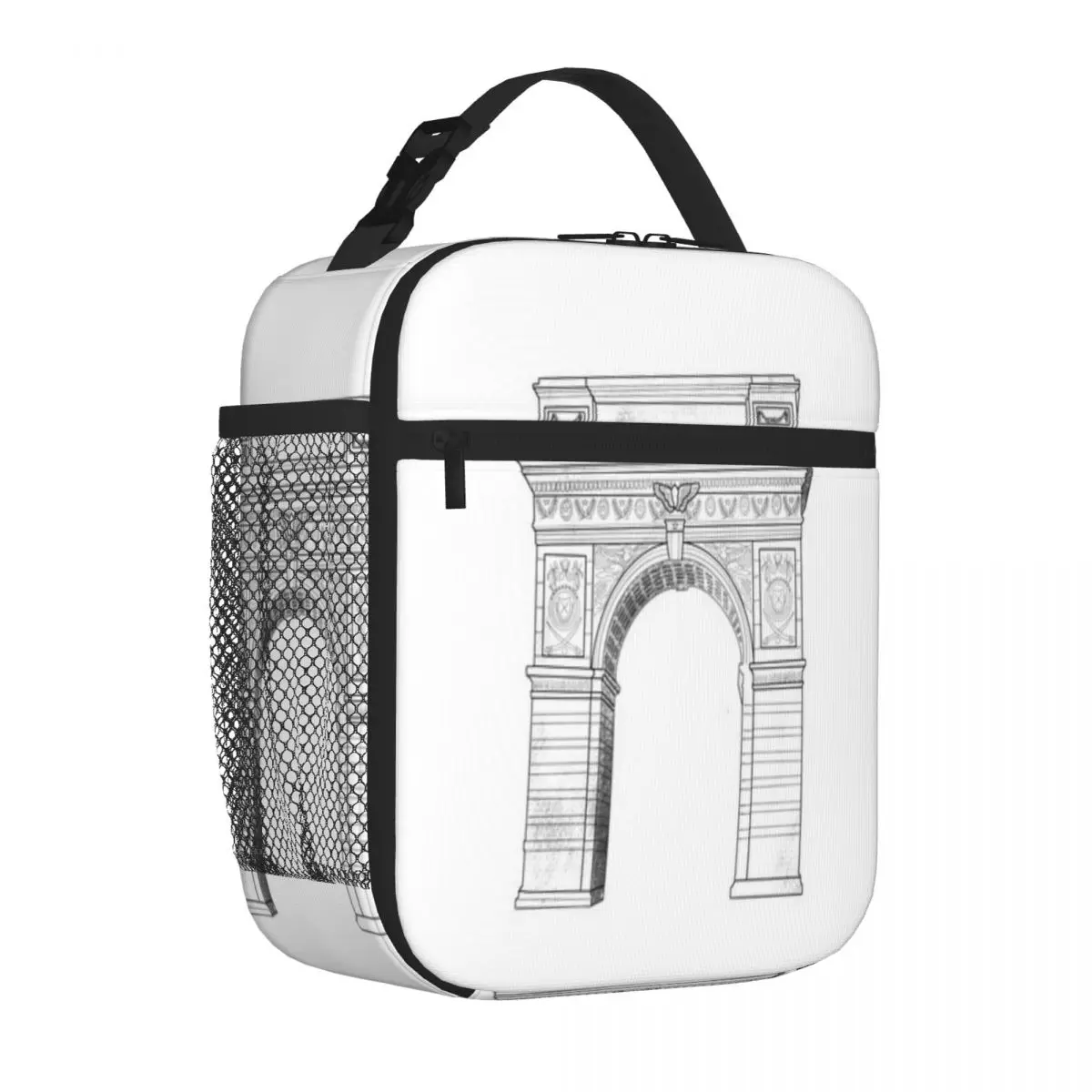 Bestselling NYU Arch Grey Plaid Thermal Lunch Bag Middle School Durable Lunch Bag