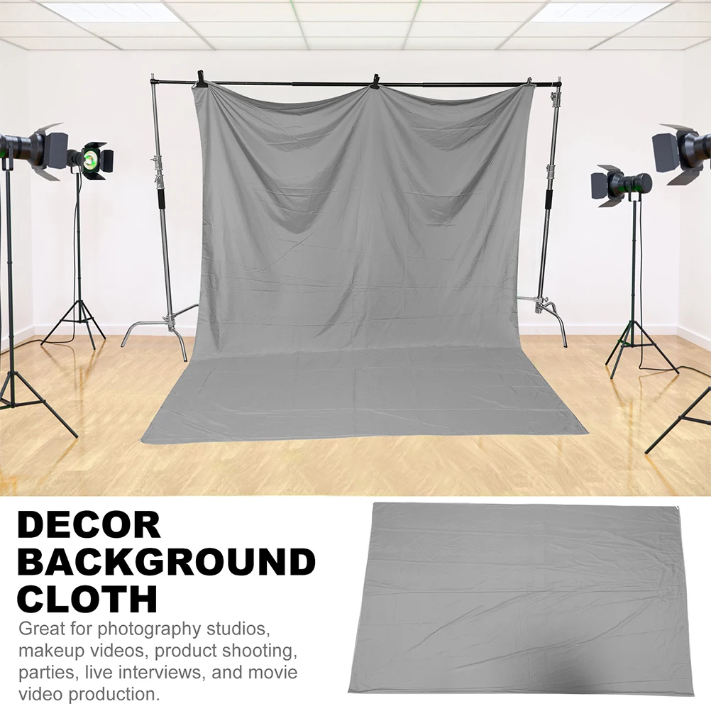 

Gray Background Cloth Grey Photo Decor Curtain Fabric Polyester Cotton Simple Backdrop Scene Prop