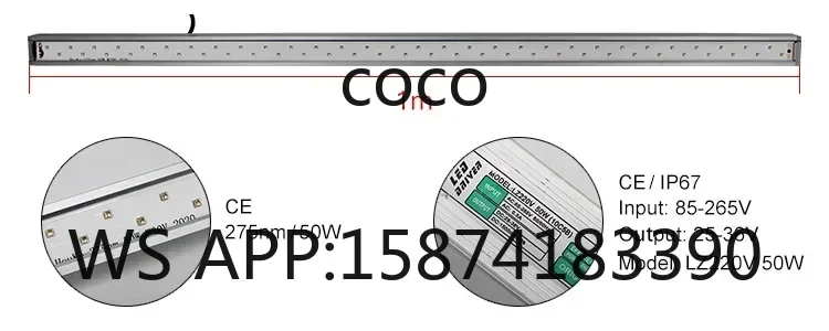 UVC 275nm 40W LED Germicidal UV Lamp 1000mm Length Disinfection Lamp