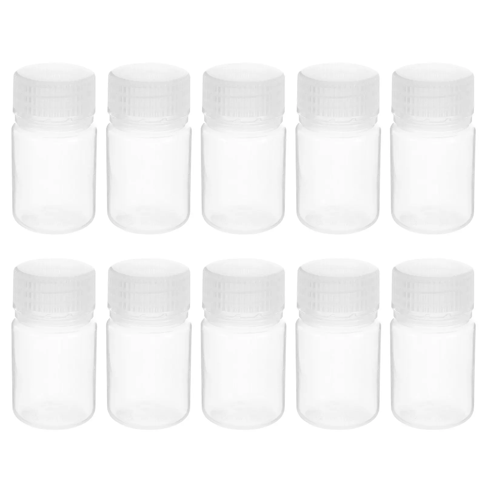 

10Pcs 30Ml Laboratory Reagent Bottles Transparent Heat Resistant PP Plastic with Screw Caps for Chemical and Sample Storage