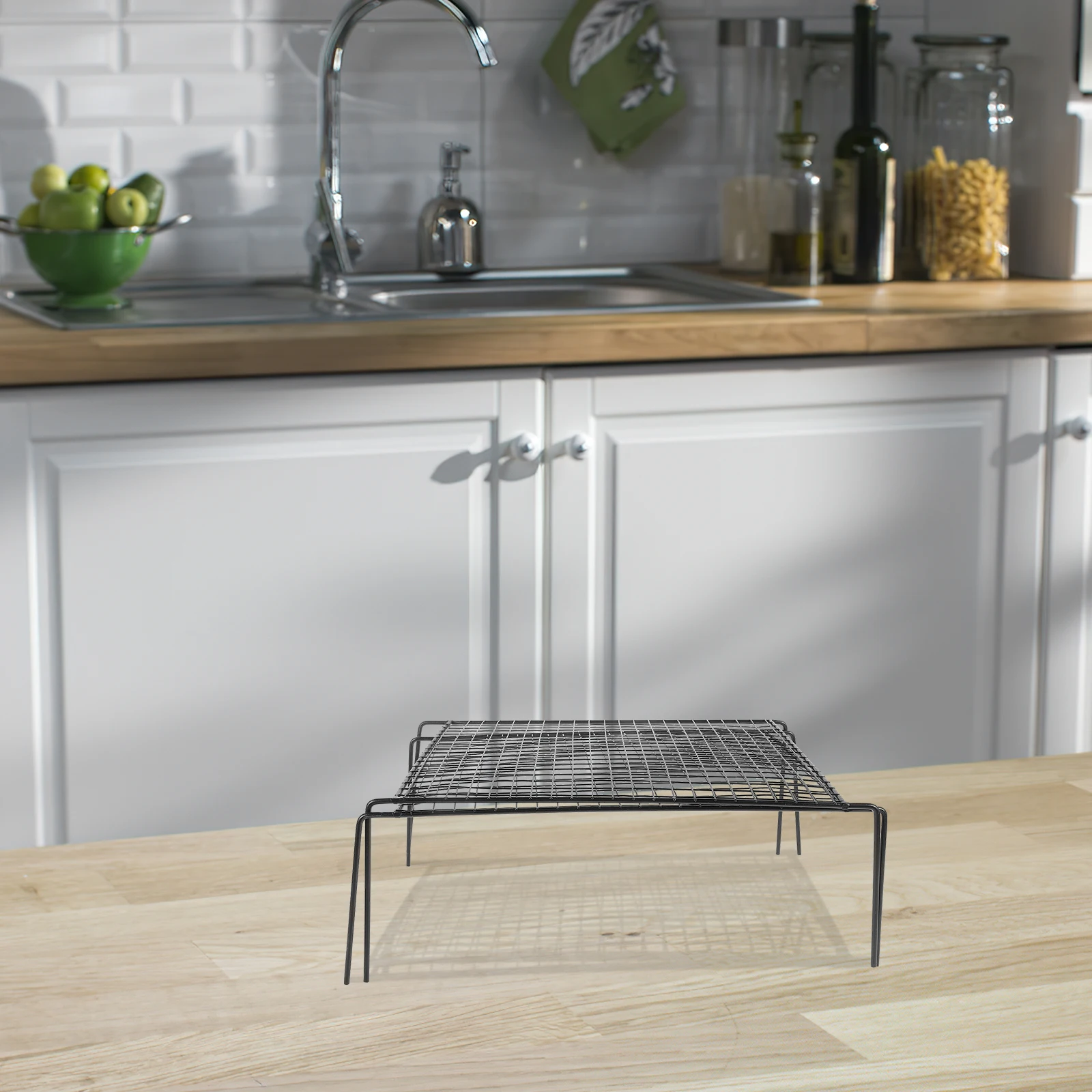 

Adjustable Expandable Metal Storage Shelf Kitchen Cabinet Organizer Rack Telescopic Countertop Dish Shelf For Cupboard