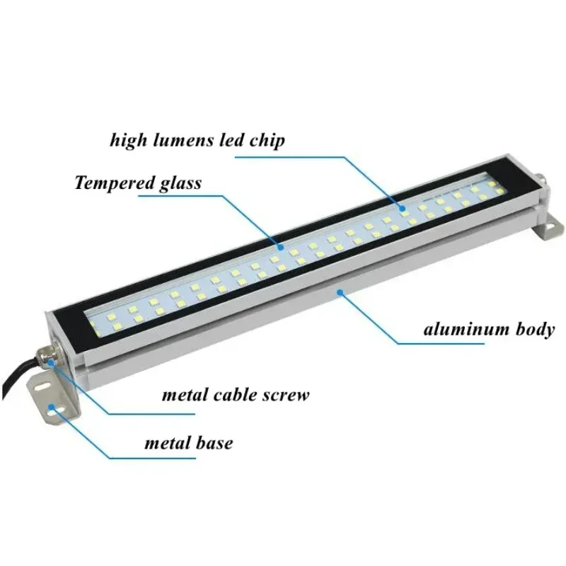 Torno CNC Iluminação Lâmpada, lâmpadas LED, máquina-ferramenta, liga de alumínio, luzes de trabalho, impermeável, à prova de óleo, à prova de explosão, DC 24-36V