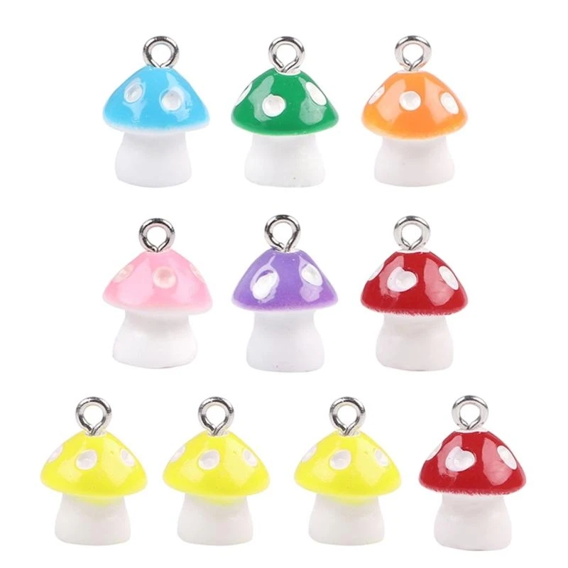 

Mushroom Charm Diy Pendant Ornament for Handmade Jewelry Making Accessories