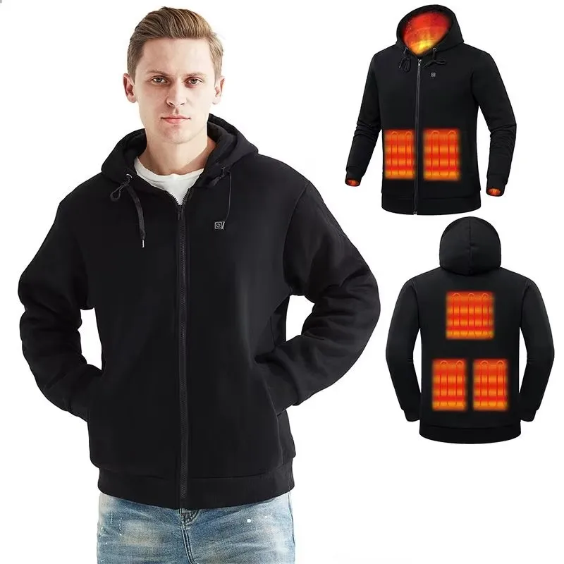 Men's USB Heating Hoodie Anime Streetwear Pullover Harajuku Heated Sweatshirt Winter Men Women Warm Clothing