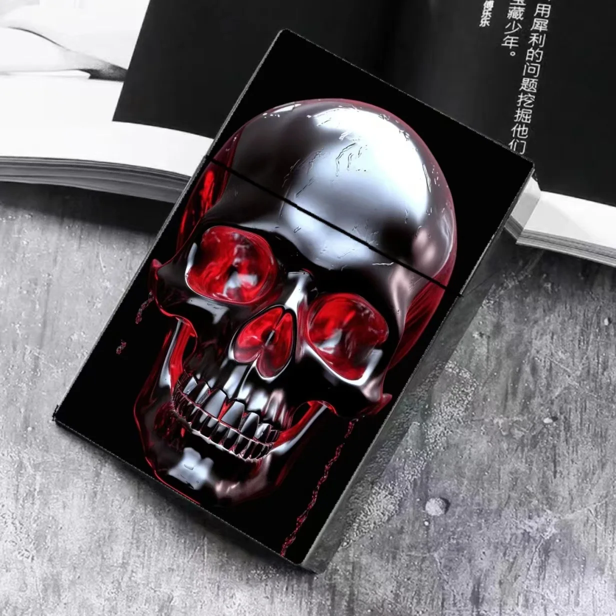 Scary Style For 8mm Plastic Cigarette Box 20Pcs Big capacity Ghost Skull Cigarette case Halloween Decoration Smoking Tools