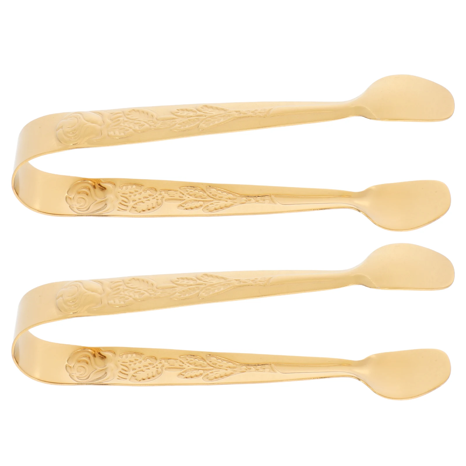 

2Pcs Stainless Steel Sugar Tongs 304Material Gold Finish Ideal for Serving Appetizers Small Dishes Ice Cubes Kitchen