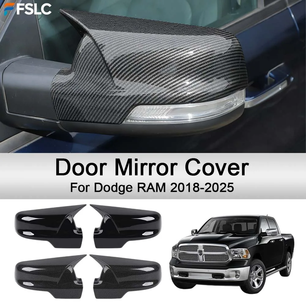 

Car Rearview Accessories Door Mirror Cover For Dodge RAM 2018-2025 Cars Accessories Stickers Upgrade Modify A Car