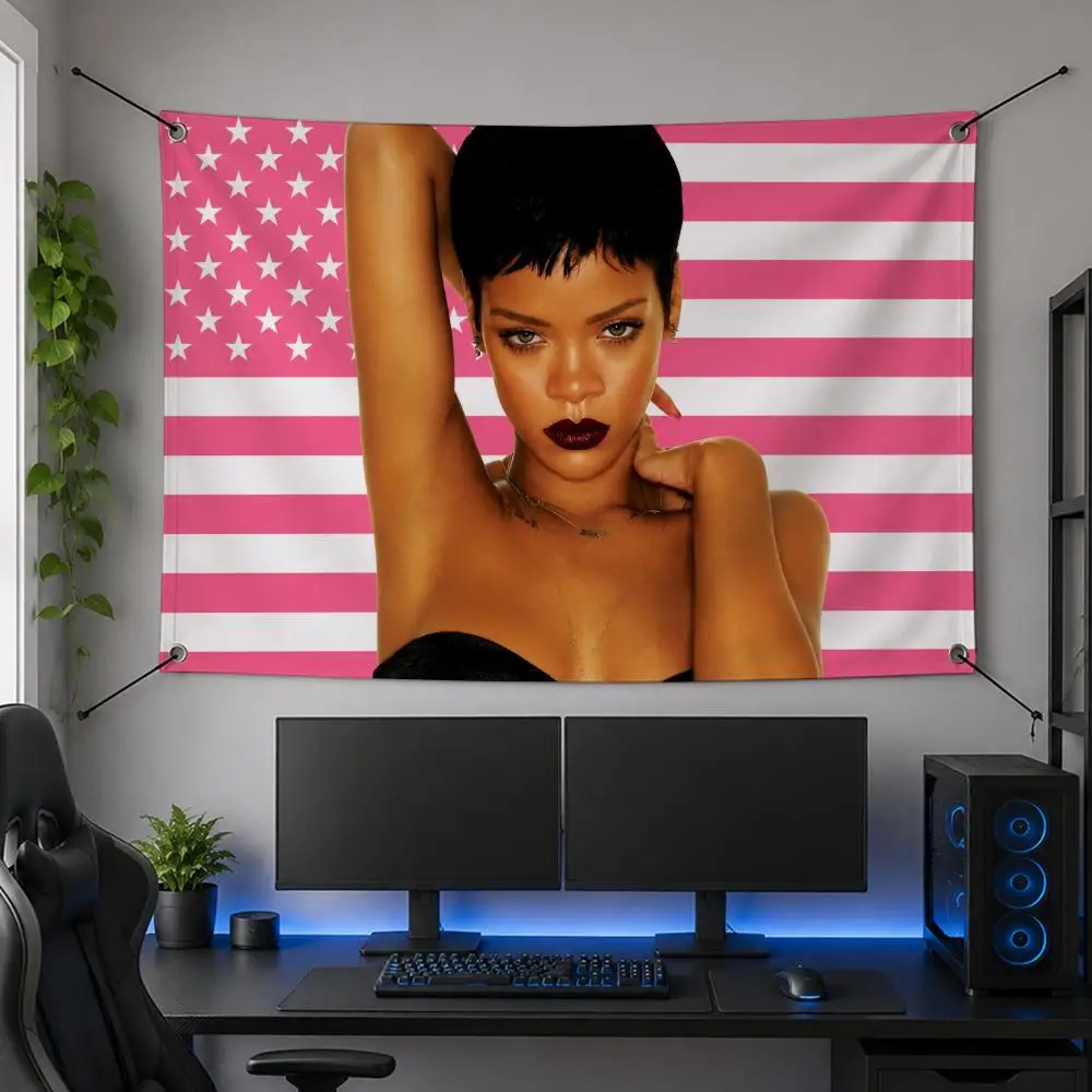 Music Art Pop Artist Famous Global Star Music R-Rihanna Flags Flag Banner for Bedroom Dorm Party Home Living Room Game Room Gift