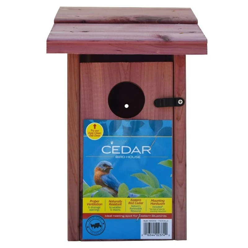 Natural Red Cedar Bluebird House for Backyard Nesting