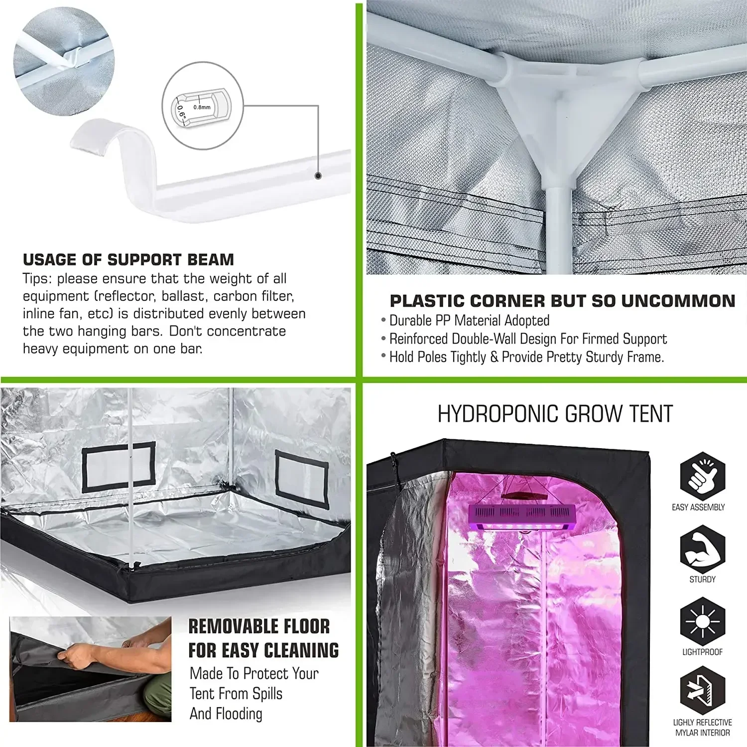 

Supply Hydroponics 24*24*48 inch Grow Tent Kit 100w led Grow Light with 4 inch Carbon Air Filter Grow Tent Hot sales