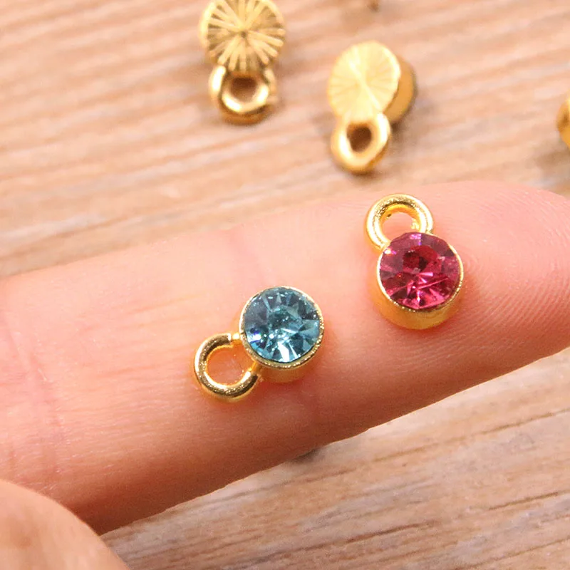 Image 6: Breloques en cristal colorées, 6x9mm, 16 couleurs, strass Cz, pierre d'anniversaire, breloque et pendentif pour la fabrication de bijoux d'anniversaire, vente en gros, 20 pièces