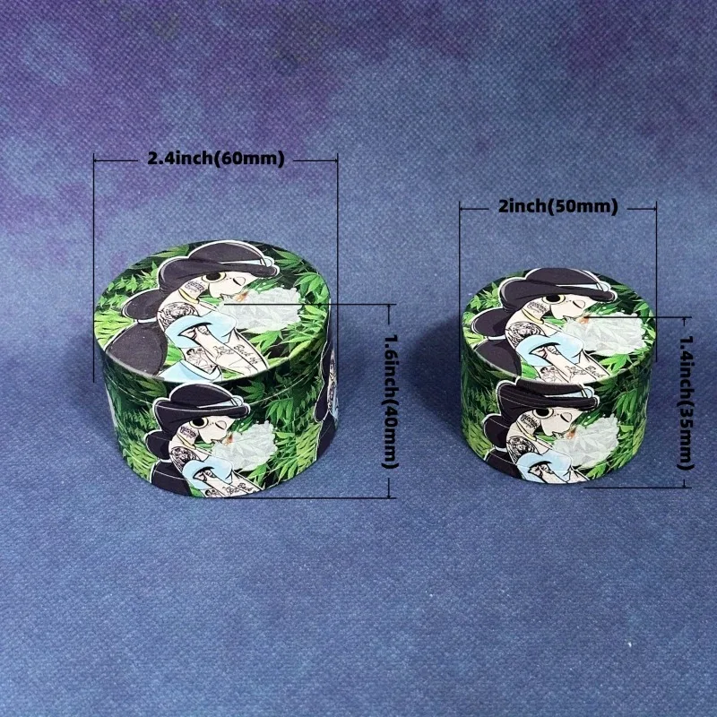 2/2.4 بوصة عشب طاحونة التوابل دليل كسارة معدنية مدقة الفلفل هاون الملح قاطعة المطحنة 4-Layers طاحونة أدوات التدخين الملحقات