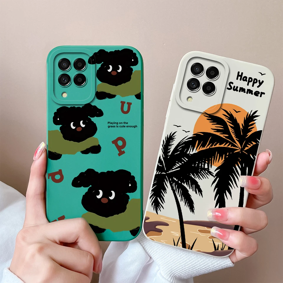 Cases For Samsung Galaxy M33 5G Cartoon Frog Cat Camera Protection Durable Shockproof Soft Bumper For samsung m33 Coque Funda