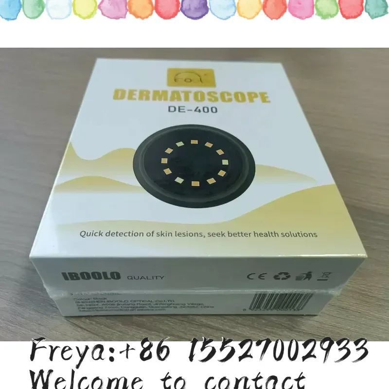 IBOOLO DE-400 Rechargeable Hybrid Dermatoscope Polarized Clinical Cancer Detection Smartphone - Compatible Medical