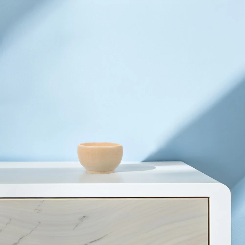 6Pcs Small Unpainted Wood Bowls Natural Mini Round Bowls 57Mm for DIY Crafts Painting Decorative Snack Salad Condiment Sauce