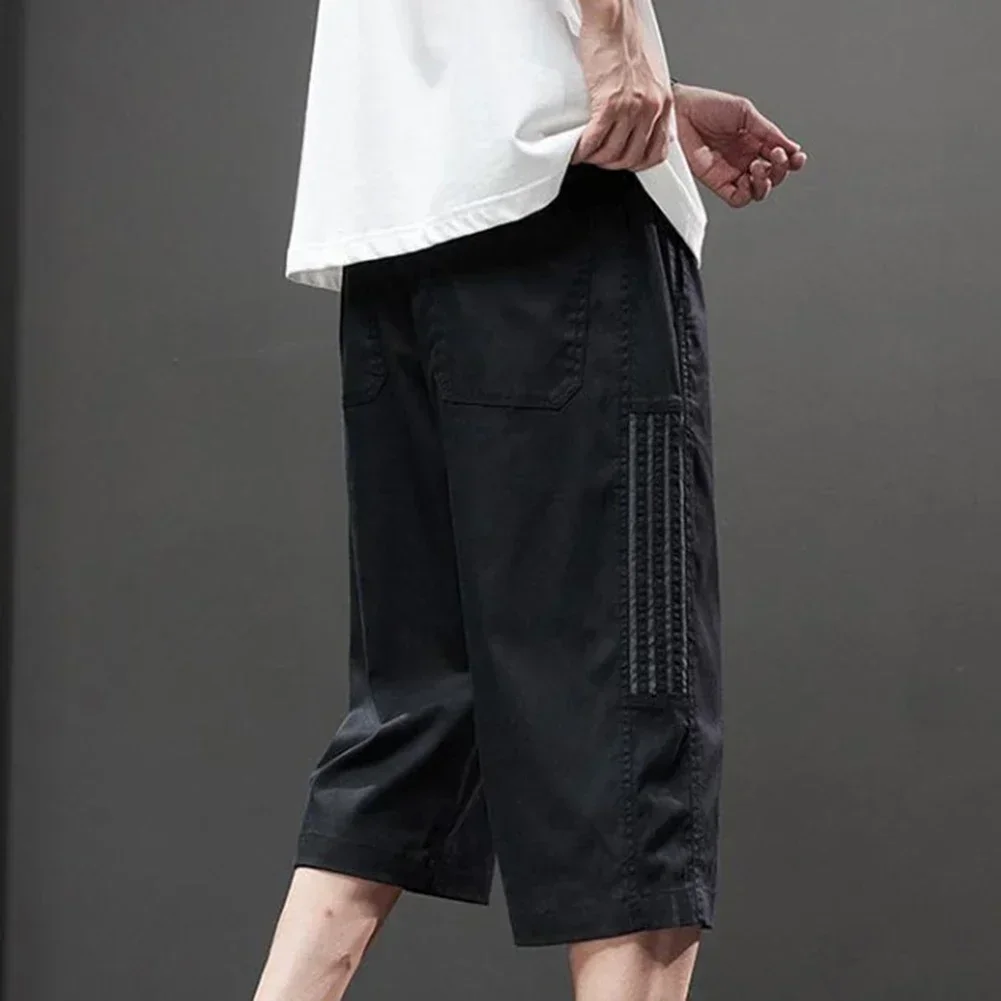 

Casual Loose Fit Mens Summer Shorts Black Loose Fit Straight Shorts Regular Clothing Length Suitable For Summer