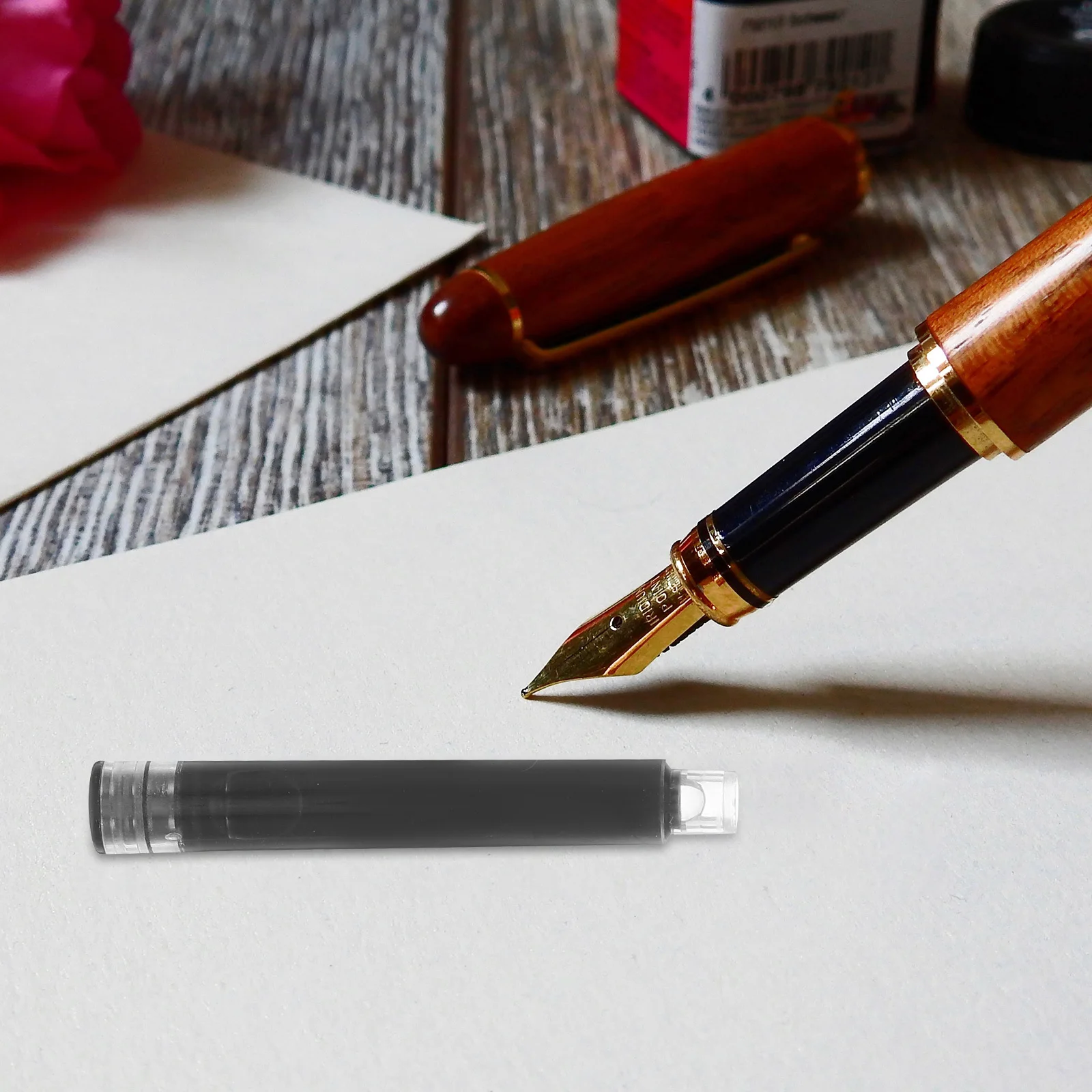 

Tofficu 10 шт., черные стержни для перьевой ручки, быстросохнущие, гладкие, многоразовые для ручек