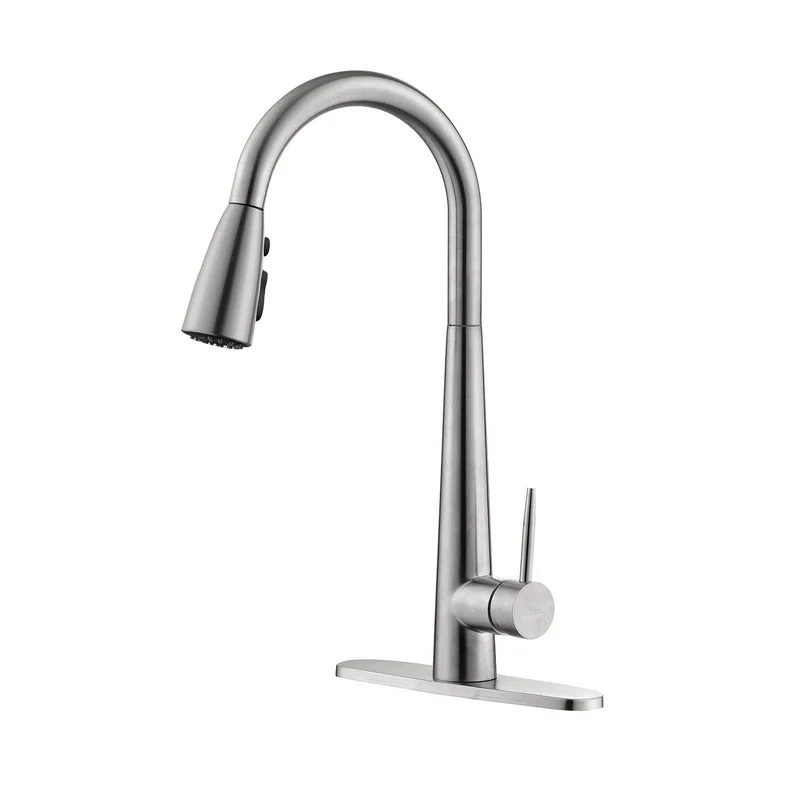 

Single Handle Stainless Steel Kitchen Faucet with Pull-Down Sprayer
