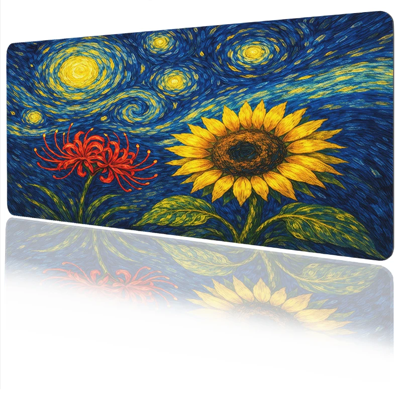Alfombrilla de ratón Starry Night Spider Lilies Gamer, impresión bajo demanda, alfombrilla de ratón grande XXL, alfombrilla de ratón para oficina, juegos, portátil, escritorio