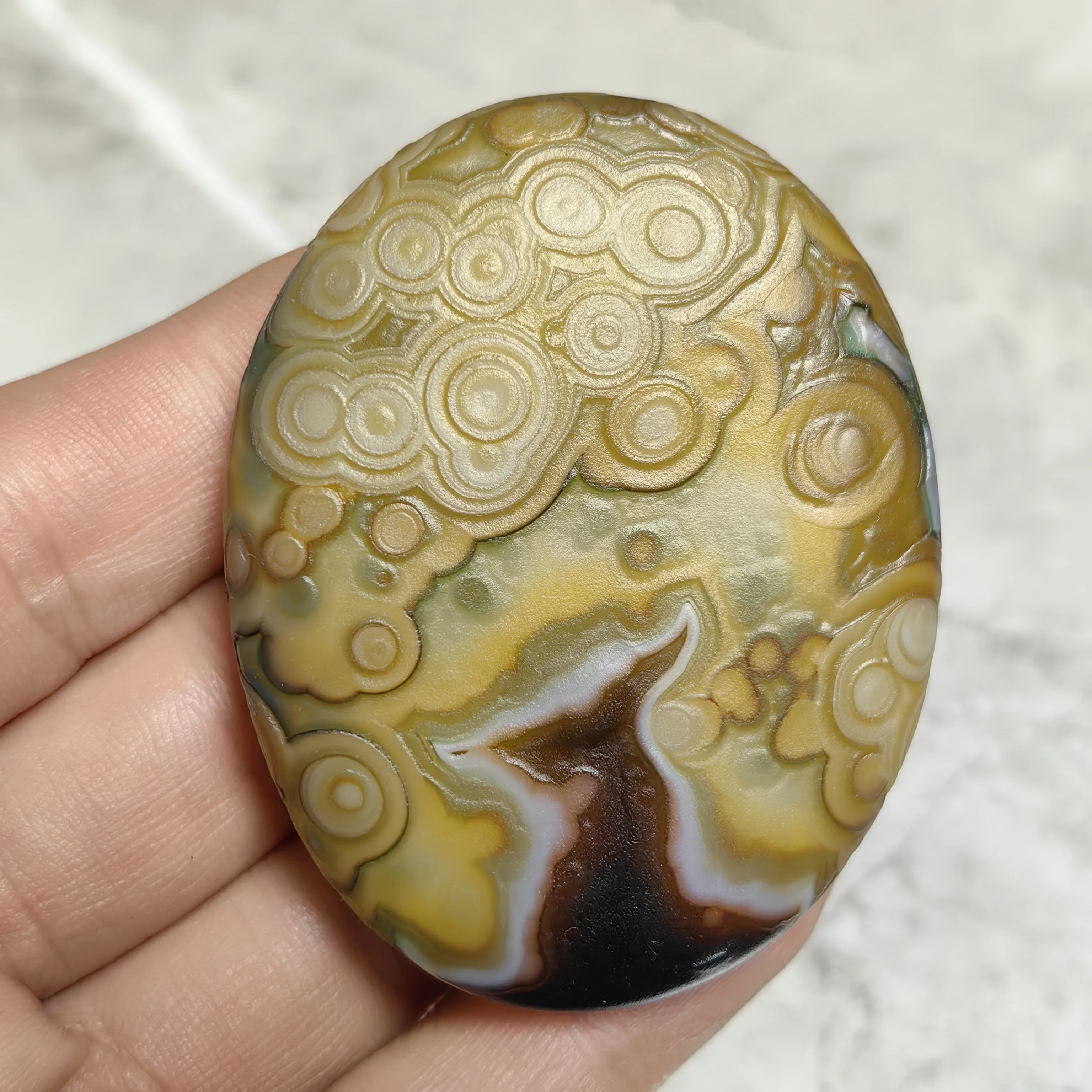 Mongolia Sardonyx Divine Eye – Raw Unprocessed Agate for Reiki Healing, Meditation & Protection Against Negativity