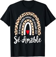 Be Kind Orange Unity Day Rainbow ASL Sé Amble Spanish Crew T-Shirt
