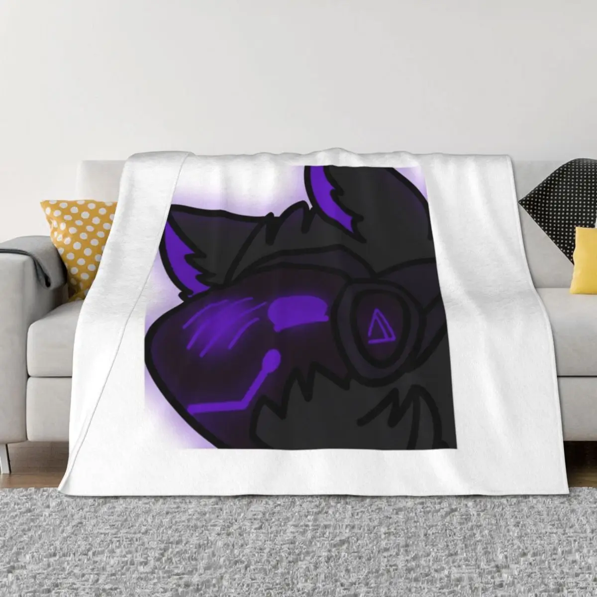 Protogen Throw Blanket Travel manga Hairy Blankets