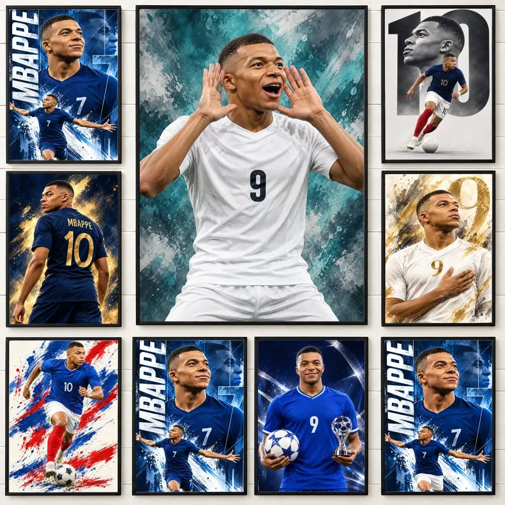 Athlete Kylian Mbappé Poster High-definition  stickers, suitable for bedroom, living room, home decoration
