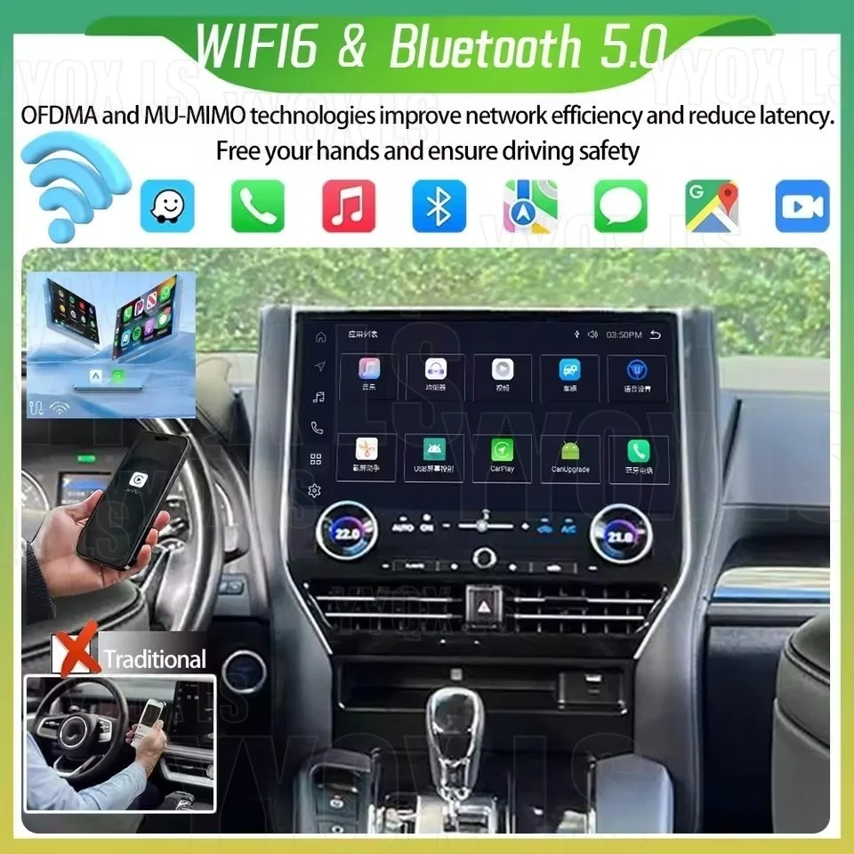 

16,8-дюймовый Android-экран с Carplay и GPS для Toyota Alphard Vellfire серий 30 и 35 (A30, A35), обновленный до серии 40 (A40) 2024 года, головное устройство