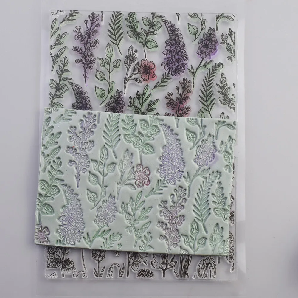 Blumen- und Gras-Textur-Prägepad für Keramik, Ton, weiche Keramik, Kunststoff und Steintextur – Prägestempel – Detail 4