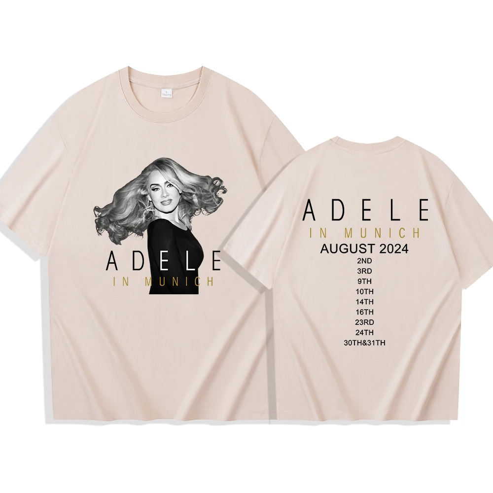 T-Shirt da donna 2024 Summer Adele Munich Tour girocollo allentata moda Casual Plus Size Fan abbigliamento camicia a maniche corte