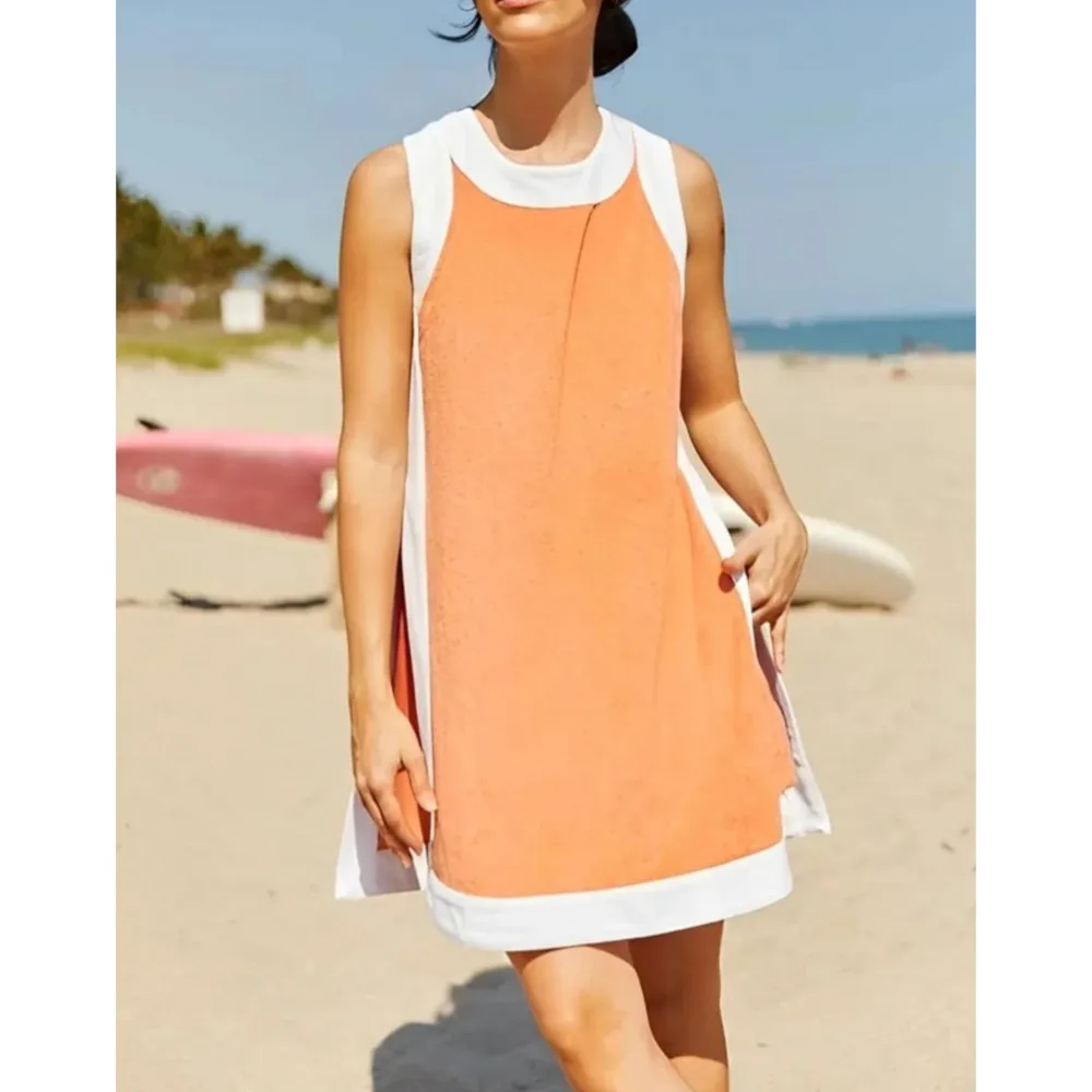 Mini robe d'été pour femmes, couleur unie, débardeur basique, Patchwork, robes de sport élégantes, style Boho, robe d'été, vacances à la plage, 2025