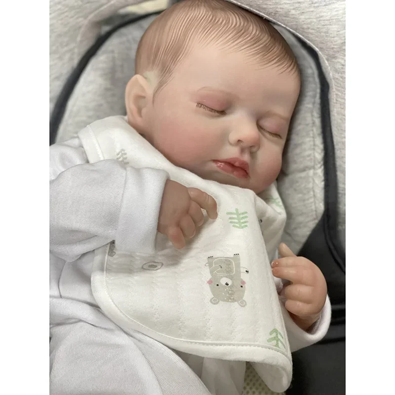 

48CM Loulou Newborn Baby Size Already Finished Reborn Baby Doll 3D Skin Hand Detailed Painted Skin Visible Veins